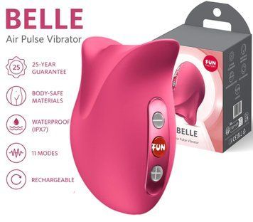Вакуумний стимулятор Fun Factory Belle Raspberry, 11 режимів роботи, перезаряджуваний фото і опис