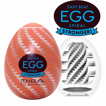 Мастурбатор-яйце Tenga Egg Spiral, щільний TPE, пробник лубриканту 5 мл фото і опис