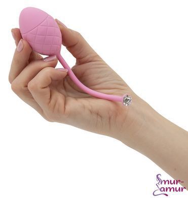 Роскошные вагинальные шарики PILLOW TALK - Frisky Pink с кристаллом, диаметр 3,2см, вес 49-75гр