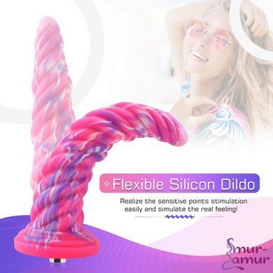 Фантазійний фалоімітатор 10.12&Prime; для секс-машин Hismith Silicone Dildo rose Monster Series, KlicLok