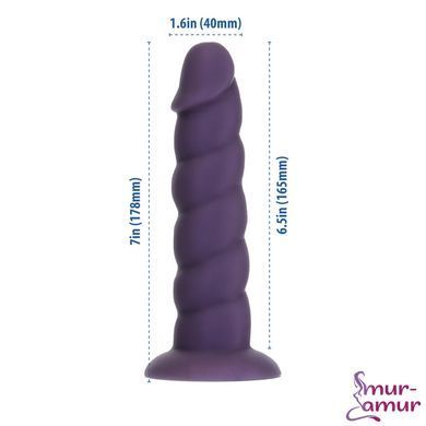 Фалоімітатор Fantasy by Addiction Unicorn Dildo 7&rdquo; Purple, віброкуля в подарунок