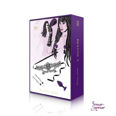 Романтический подарочный набор RIANNE S Ana's Trilogy Set II: пробка 2,7 см, лассо для сосков, маска фото и описание