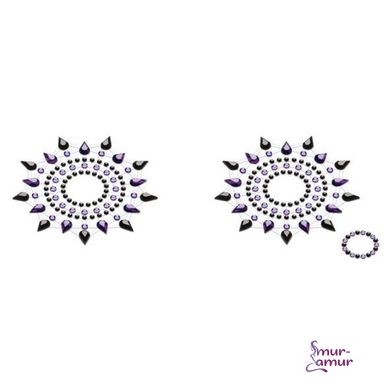 Пестіс з кристалів Petits Joujoux Gloria set of 2 - Black/Purple, прикраса на груди фото і опис