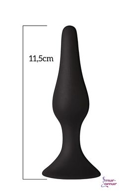 Анальна пробка з присоскою MAI Attraction Toys №33 Black, довжина 11,5cм, діаметр 3см фото і опис