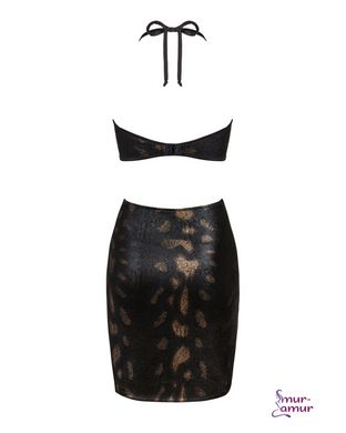 Платье под змеиную кожу Obsessive Vivianty dress XS/S, черное фото и описание