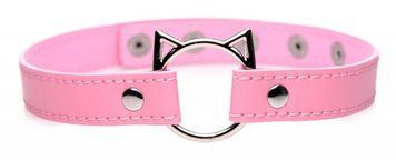Чокер Master Series Kinky Kitty Ring Slim Choker - Pink фото і опис