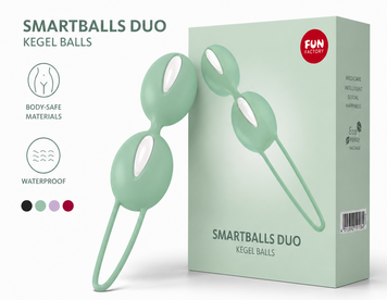 Вагінальні кульки Fun Factory SMARTBALLS DUO, фісташково-білі, 2 шт, діаметр 3,2 та 3,6 см