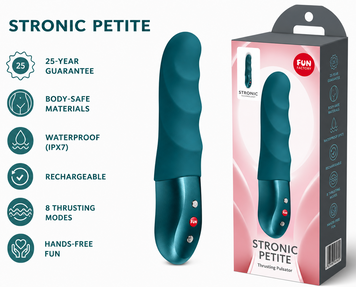 Мини-пульсатор Fun Factory STRONIC PETITE Bottle Green, 8 режимов, подходит для начинающих