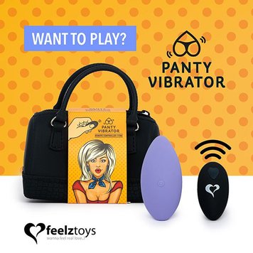 Вибратор в трусики FeelzToys Panty Vibrator Purple с пультом ДУ, 6 режимов работы, сумочка-чехол фото и описание