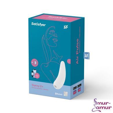 Вакуумный клиторальный стимулятор Satisfyer Curvy 2+ White с управлением через интернет фото и описание