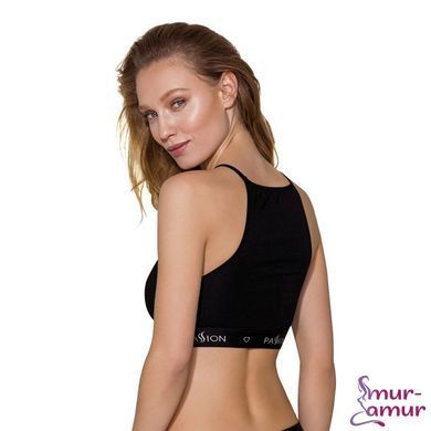 Спортивный топ с прозрачной вставкой Passion PS006 TOP XL, black фото и описание