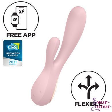 Смарт вибратор-кролик Satisfyer Mono Flex Mauve, 2 мотора, управление через интернет фото и описание