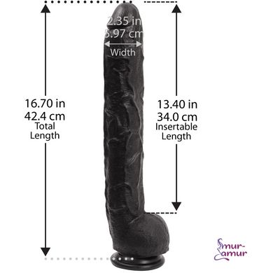 Фалоімітатор Doc Johnson Dick Rambone Cock Black, діаметр 6 см, довжина 42 см, ПВХ фото і опис