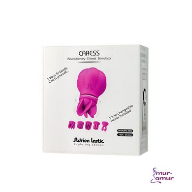 Вібратор Adrien Lastic Caress з насадками для стимуляції ерогенних зон, які обертаються. фото і опис