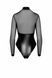 Боді Noir Handmade F321 Edge wetlook and mesh body with rings - XL фото