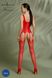 Бодистокинг Passion ECO BS007 red, с доступом, силуэтный рисунок, имитация подвязок фото