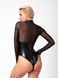 Боді Noir Handmade F321 Edge wetlook and mesh body with rings - XL фото