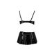 Комплект белья под латекс DEBY SET black XXL/XXXL - Passion: лиф, мини-юбочка, стринги фото