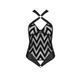 Сетчатый боди с халтером и ритмичным рисунком Passion Hima Body L/XL, black фото
