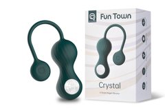 Вагінальні смарт-кульки з вібрацією Fun Town Crystal, з прозорою скляною кулею фото і опис