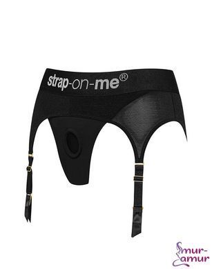 Трусы для страпона с подвязками для чулок Strap-On-Me REBEL HARNESS - XL фото и описание