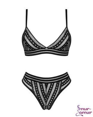 Комплект белья Obsessive Natilya 2-pcs set M/L, black, бюстгальтер, трусики фото и описание