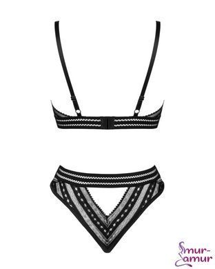 Комплект белья Obsessive Natilya 2-pcs set M/L, black, бюстгальтер, трусики фото и описание