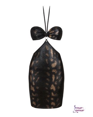 Платье под змеиную кожу Obsessive Vivianty dress M/L, черное фото и описание
