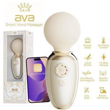 Смарт-вібромасажер Zalo &ndash; AVA Ivory White, 8 режимів, підігрів, дуже потужний та компактний