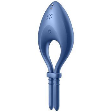 Ерекційне смарт-віброкільце ласо з регулюванням розміру Satisfyer Bullseye Blue фото і опис
