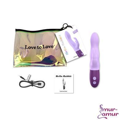 Вибратор-кролик Love To Love Hello Rabbit Violet с гибким стволом и стимуляцией точки G, 2 мотора фото и описание