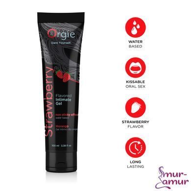 Лубрикант на водной основе Orgie Lube Tube Strawberry, 100 мл, со вкусом и ароматом клубники фото и описание