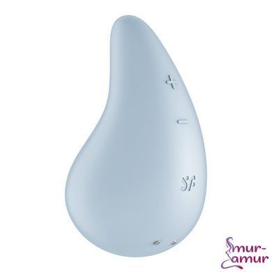 Вібратор для зовнішньої стимуляції Satisfyer Dew Drop Blue, 2 мотори, 12 режимів, м&rsquo;який корпус