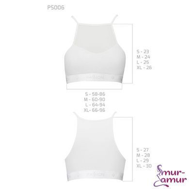 Спортивный топ с прозрачной вставкой Passion PS006 TOP L, white фото и описание