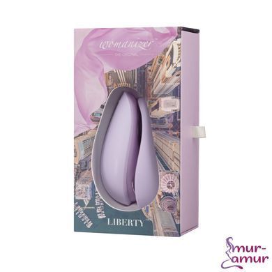 Вакуумний кліторальний стимулятор Womanizer Liberty Lilac, магнітна кришка, 2 насадки фото і опис