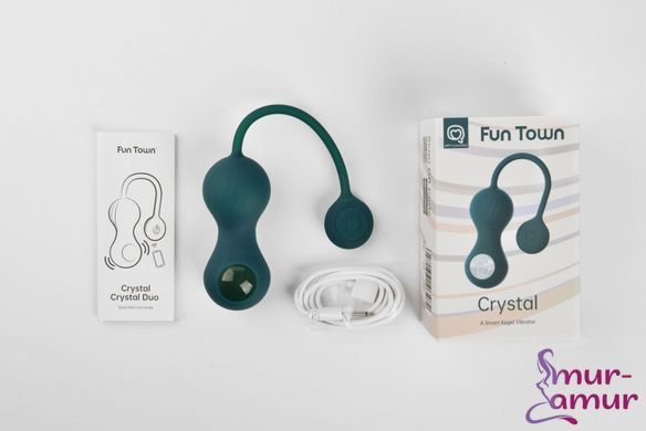 Вагинальные смарт-шарики с вибрацией Fun Town Crystal, с прозрачным стеклянным шаром фото и описание