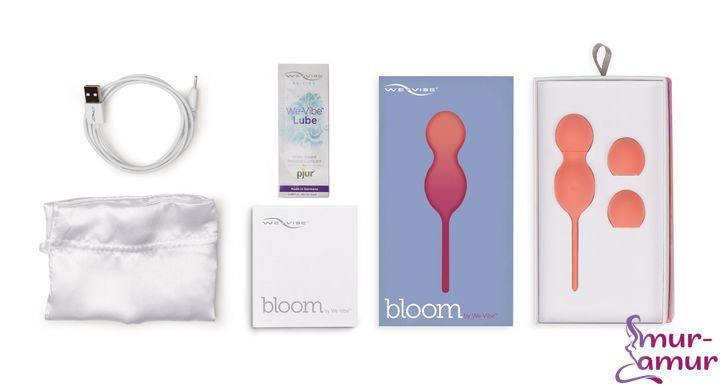 Смарт вагинальные шарики с вибрацией We-Vibe Bloom, диаметр 3,3 см, масса 45, 65, 80 г фото и описание