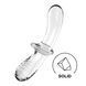 Двусторонний стеклянный дилдо Satisfyer Double Crystal Transparent, боросиликатное стекло, унисекс фото