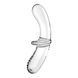 Двусторонний стеклянный дилдо Satisfyer Double Crystal Transparent, боросиликатное стекло, унисекс фото