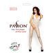 Бодістокінг Passion BS009 white, комбінезон, квітковий узор, декольте, закрите горло фото