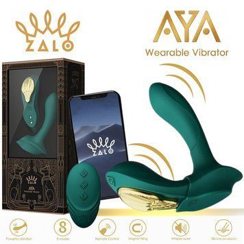 Смарт-вібратор у трусики Zalo - AYA Turquoise Green, насадка та пульт ДК фото і опис