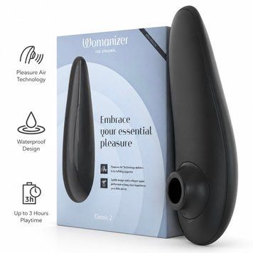 Вакуумный клиторальный стимулятор Womanizer Classic 2 - Black, 10 режимов, функция Afterglow фото и описание