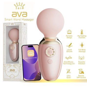Смарт-вібромасажер Zalo &ndash; AVA Sakura Pink, 8 режимів, підігрів, дуже потужний та компактний