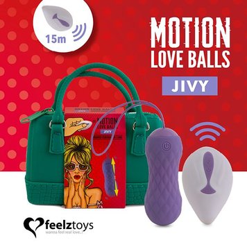 Вагинальные шарики с массажем и вибрацией FeelzToys Motion Love Balls Jivy с пультом ДУ, 7 режимов фото и описание