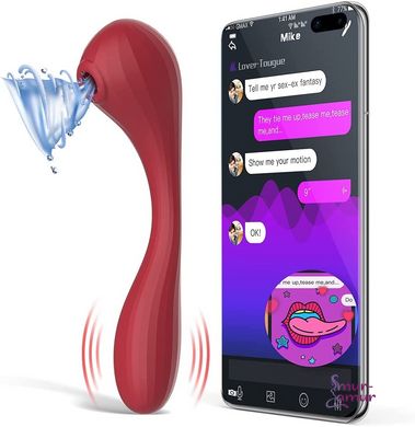 Вакуумний вагінально-кліторальний стимулятор Magic Motion Bobi Red, керування зі смартфона фото і опис