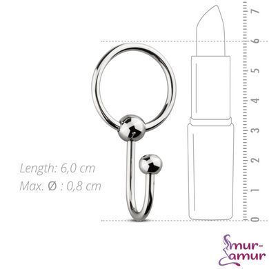 Уретральна вставка із кільцем Sinner Gear Unbendable &ndash; Sperm Stopper Solid, діаметр кільця 2,6 см
