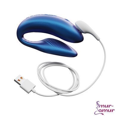 Смарт-вибратор для пар We-Vibe Chorus Cosmic Blue, сенсорное управление вибрациями сжатием пульта фото и описание