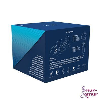 Смарт-вибратор для пар We-Vibe Chorus Cosmic Blue, сенсорное управление вибрациями сжатием пульта фото и описание