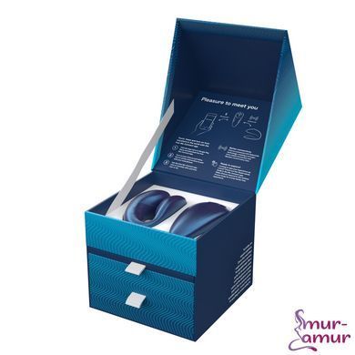 Смарт-вибратор для пар We-Vibe Chorus Cosmic Blue, сенсорное управление вибрациями сжатием пульта фото и описание