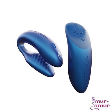 Смарт-вибратор для пар We-Vibe Chorus Cosmic Blue, сенсорное управление вибрациями сжатием пульта фото и описание